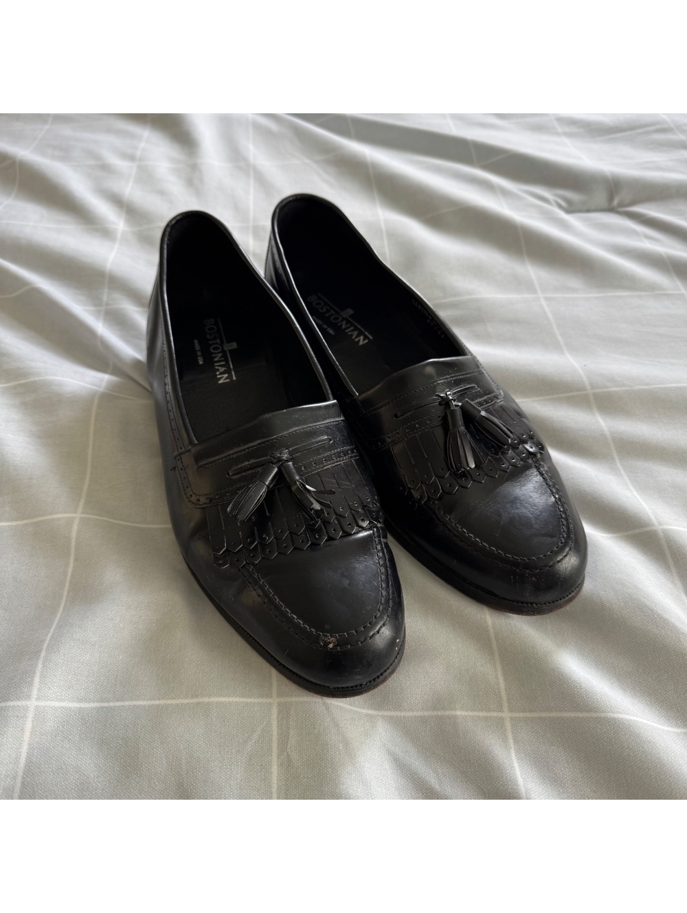 vintage Bostonian made in usa tassel loafers black mens size 11